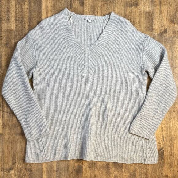 Rails Women’s Simone Merino Wool Cashmere V Neck Sweater Heather Gray Size Large - Picture 3 of 9